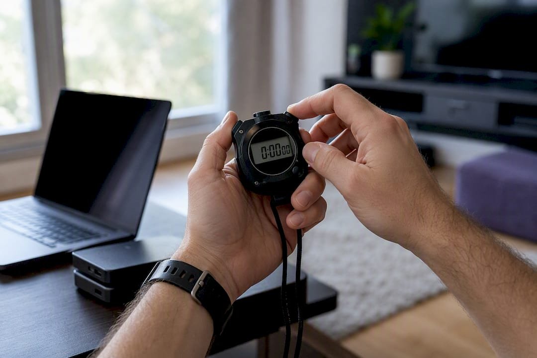 Timing a backup restore test with a stopwatch