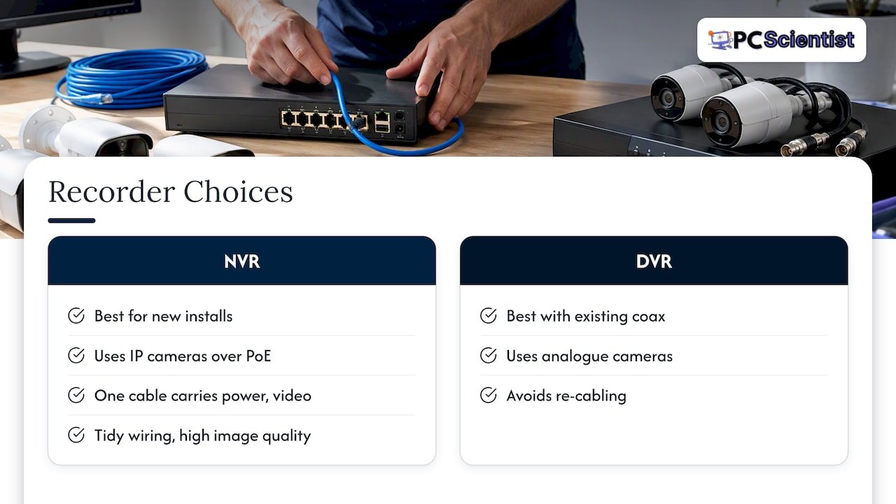 How do NVRs and DVRs fit into a CCTV storage plan? - overview diagram
