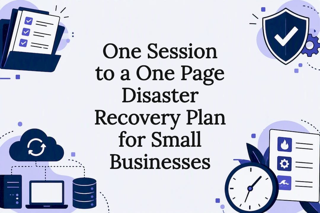 Disaster recovery plan title card illustration