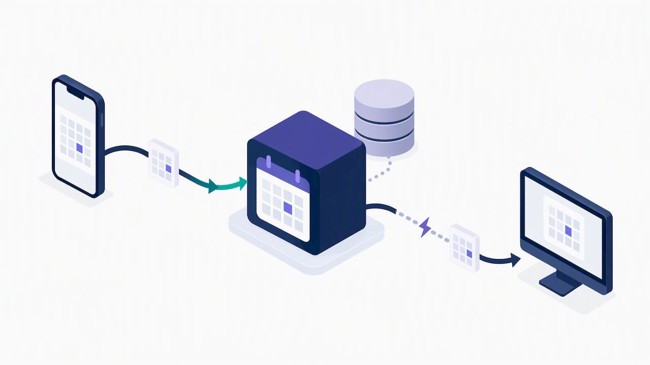 Mobile-first calendar sharing synchronization flow