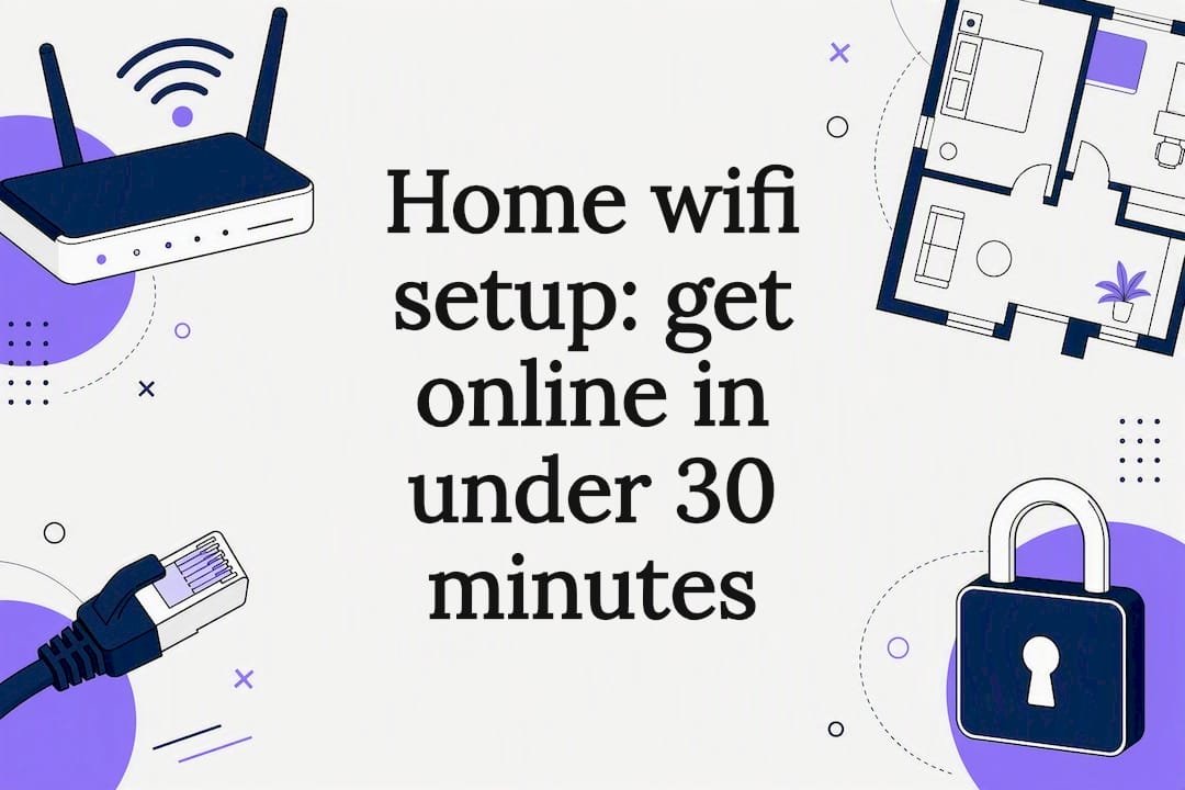 Decorative title card for a home Wi-Fi setup guide