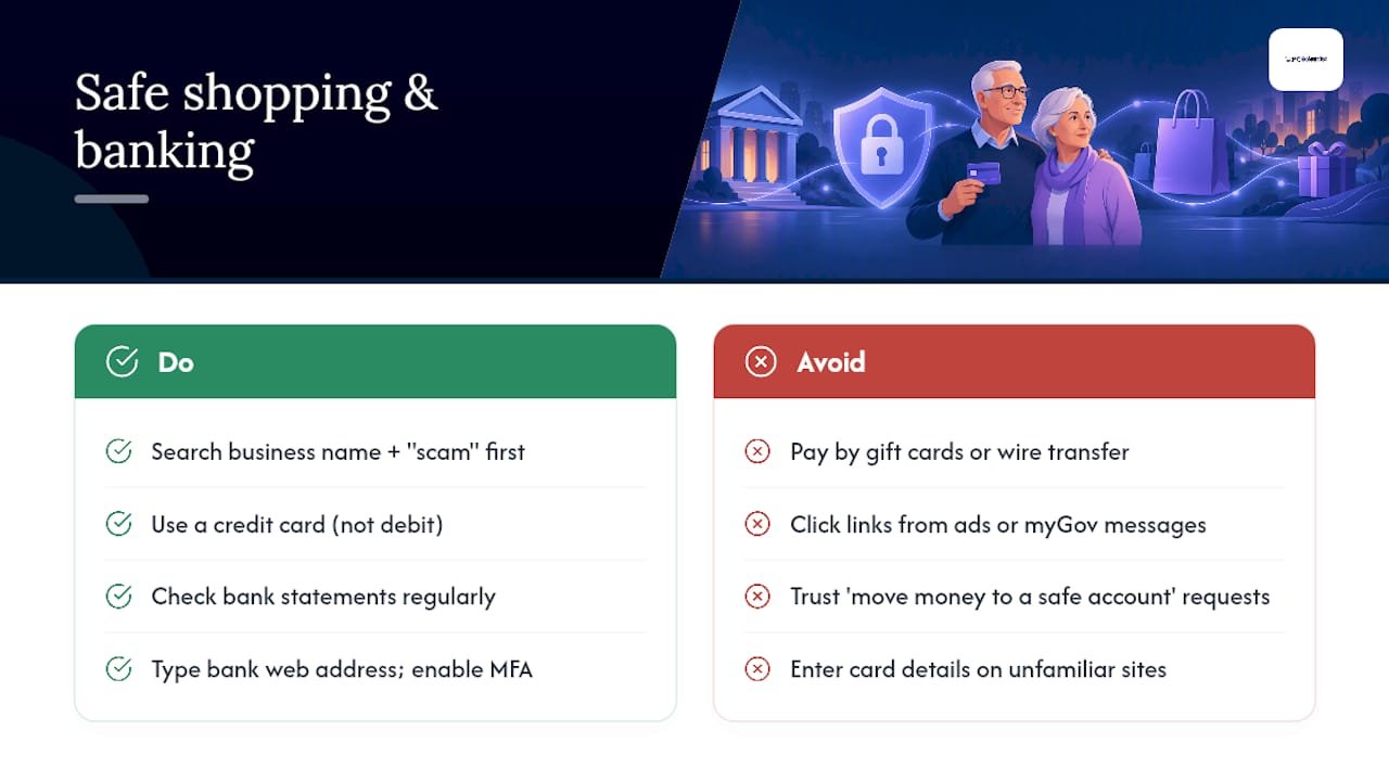 Shopping and banking online with confidence - overview diagram