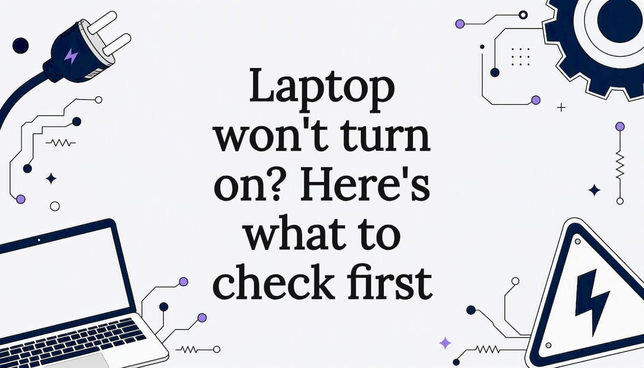 Someone checking a laptop that will not turn on