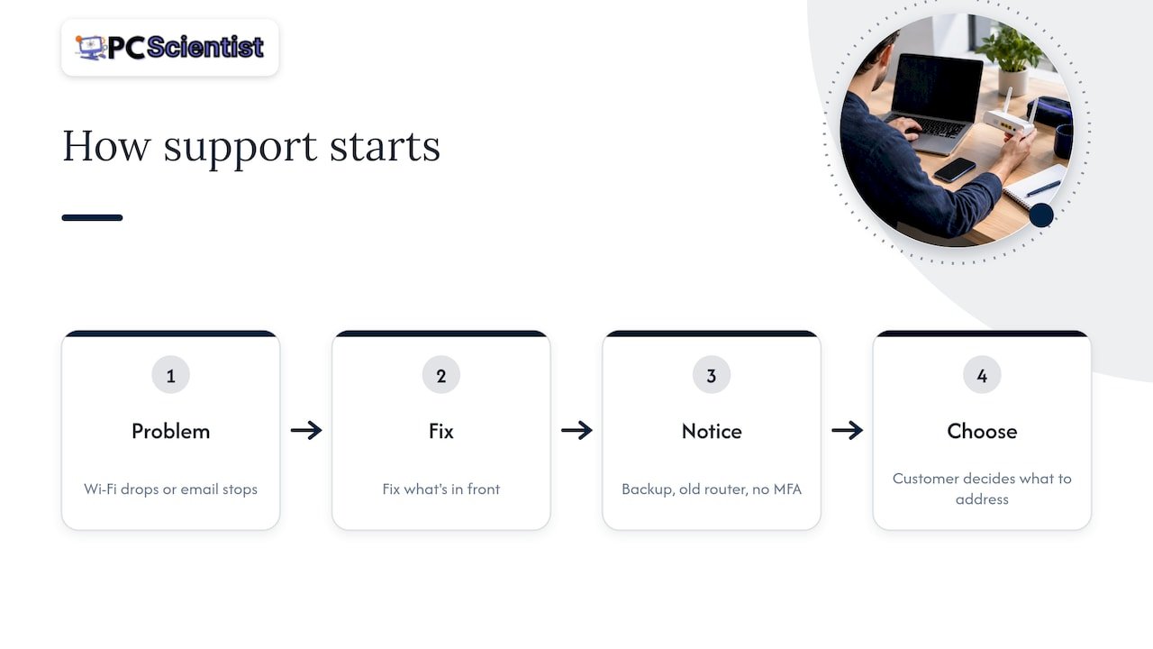 Our perspective: start with what's wrong, not with a plan - overview diagram