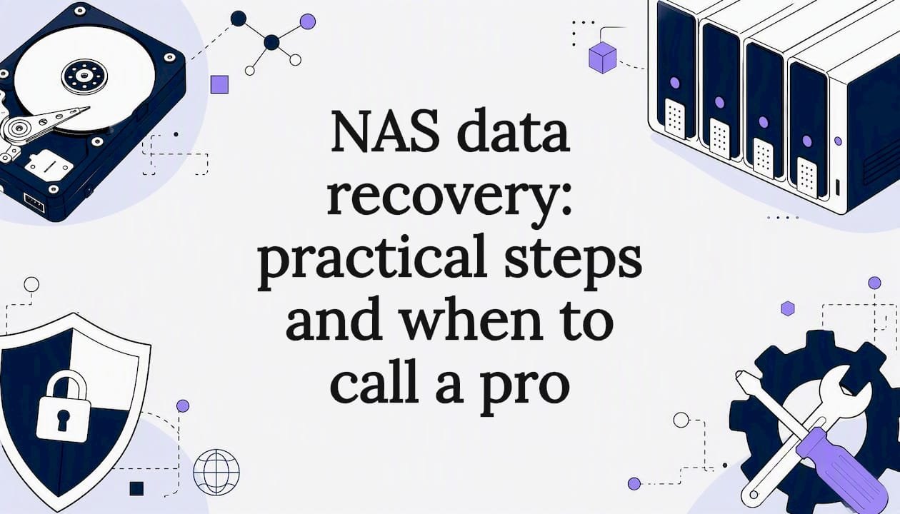 NAS enclosure with drives, used as a title image for a data recovery guide