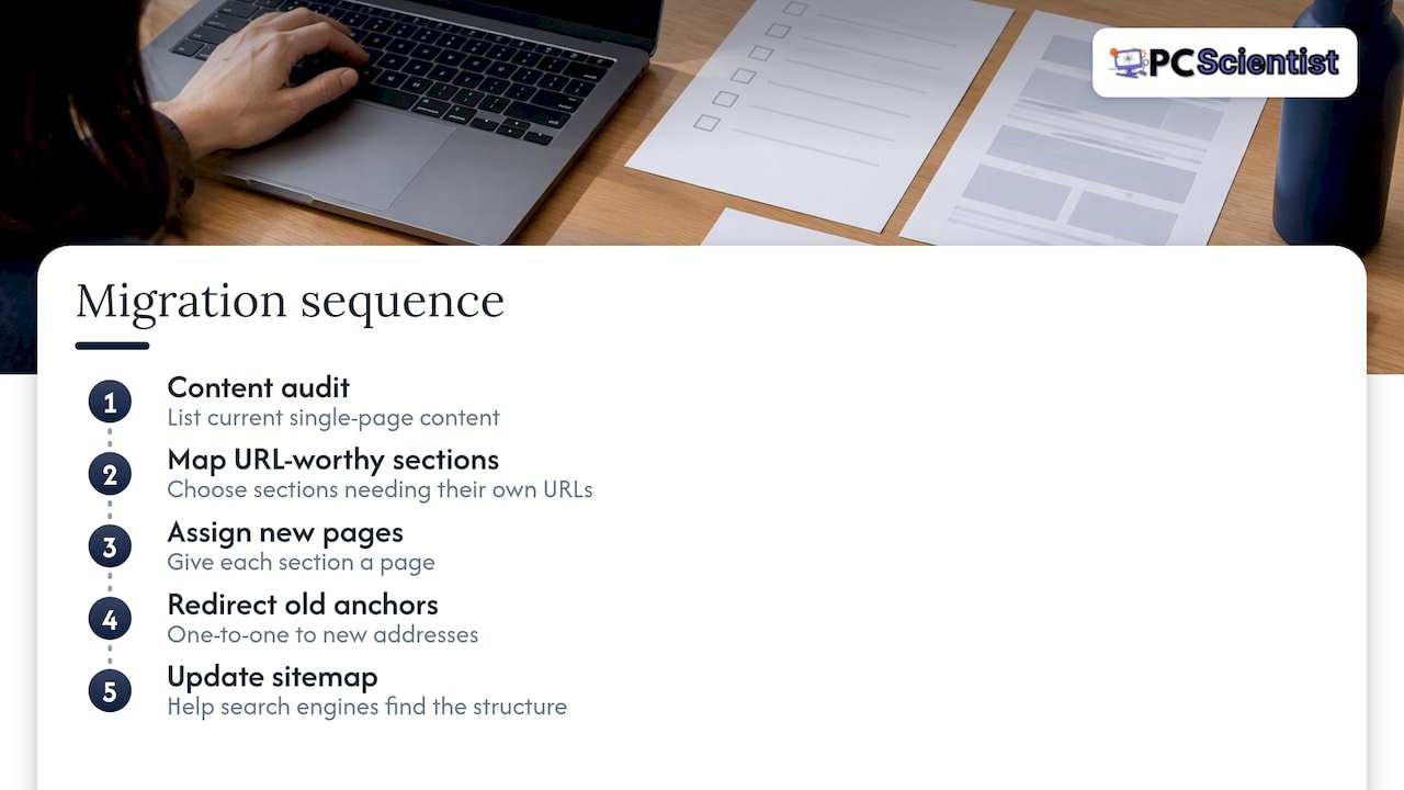 Five steps for migrating a website structure