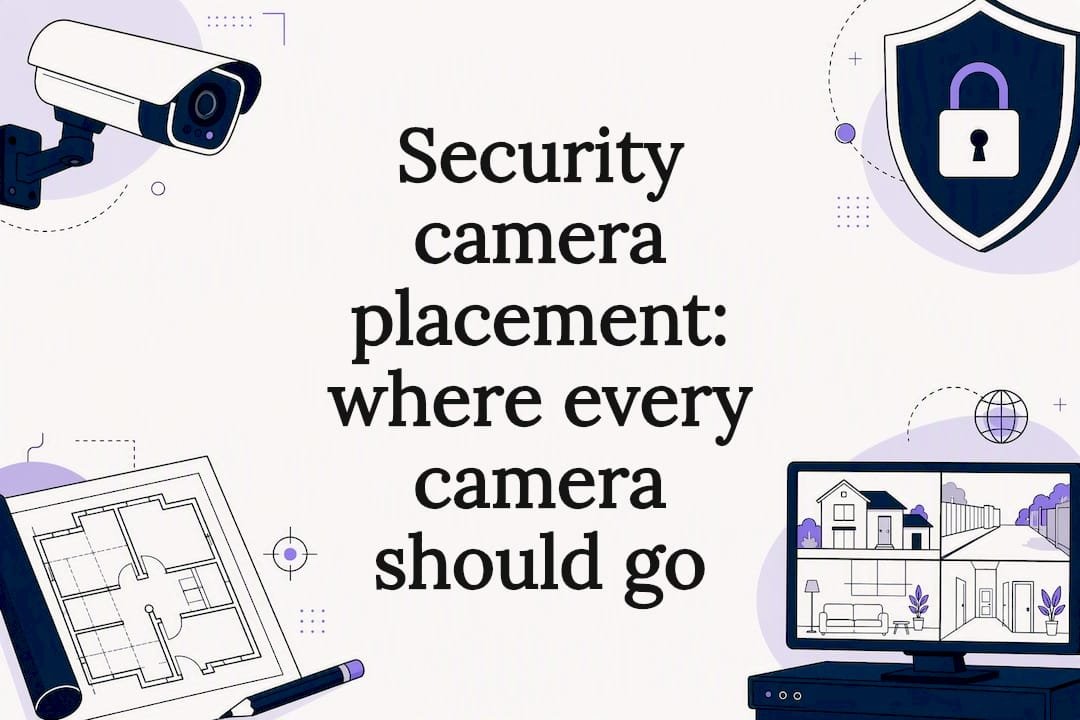 Decorative title card for a security camera placement guide