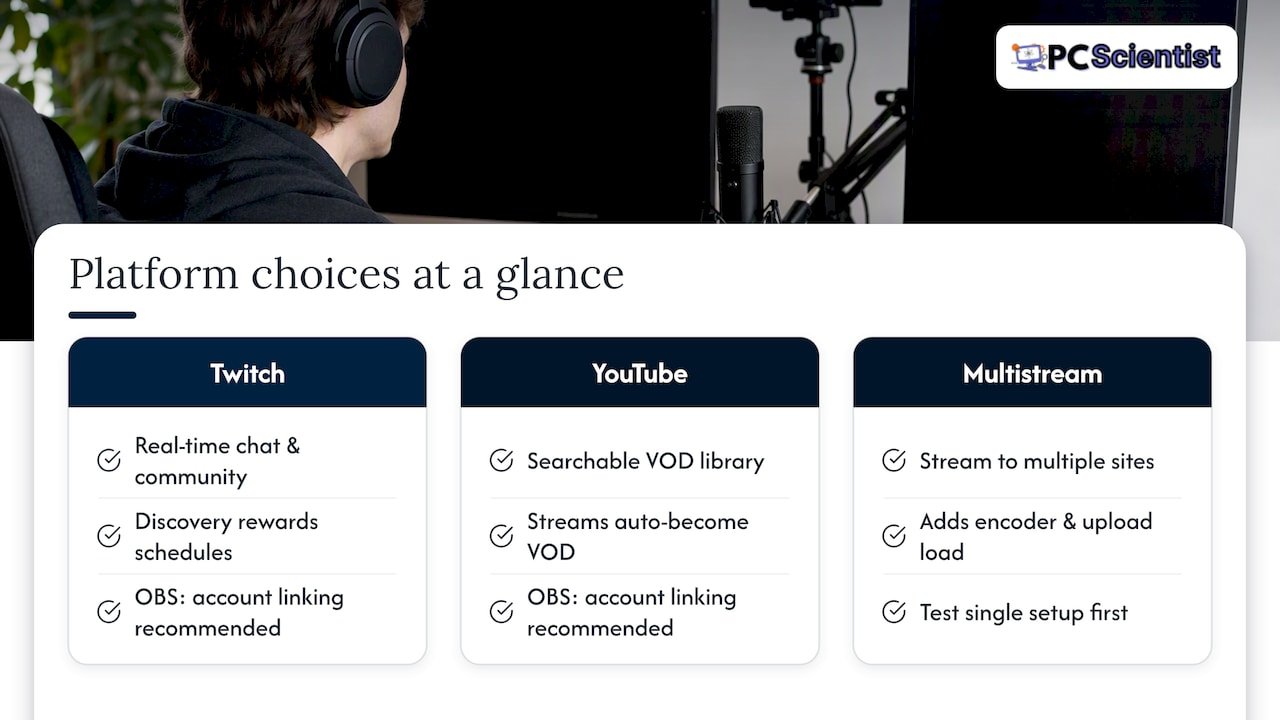 Twitch and YouTube streaming comparison