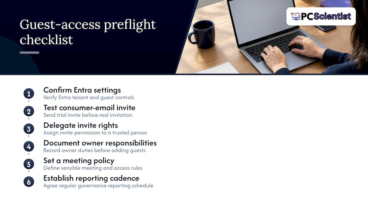 Six-step Teams guest access preflight checklist