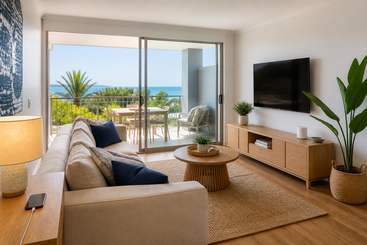 Short-stay living space ready for guests