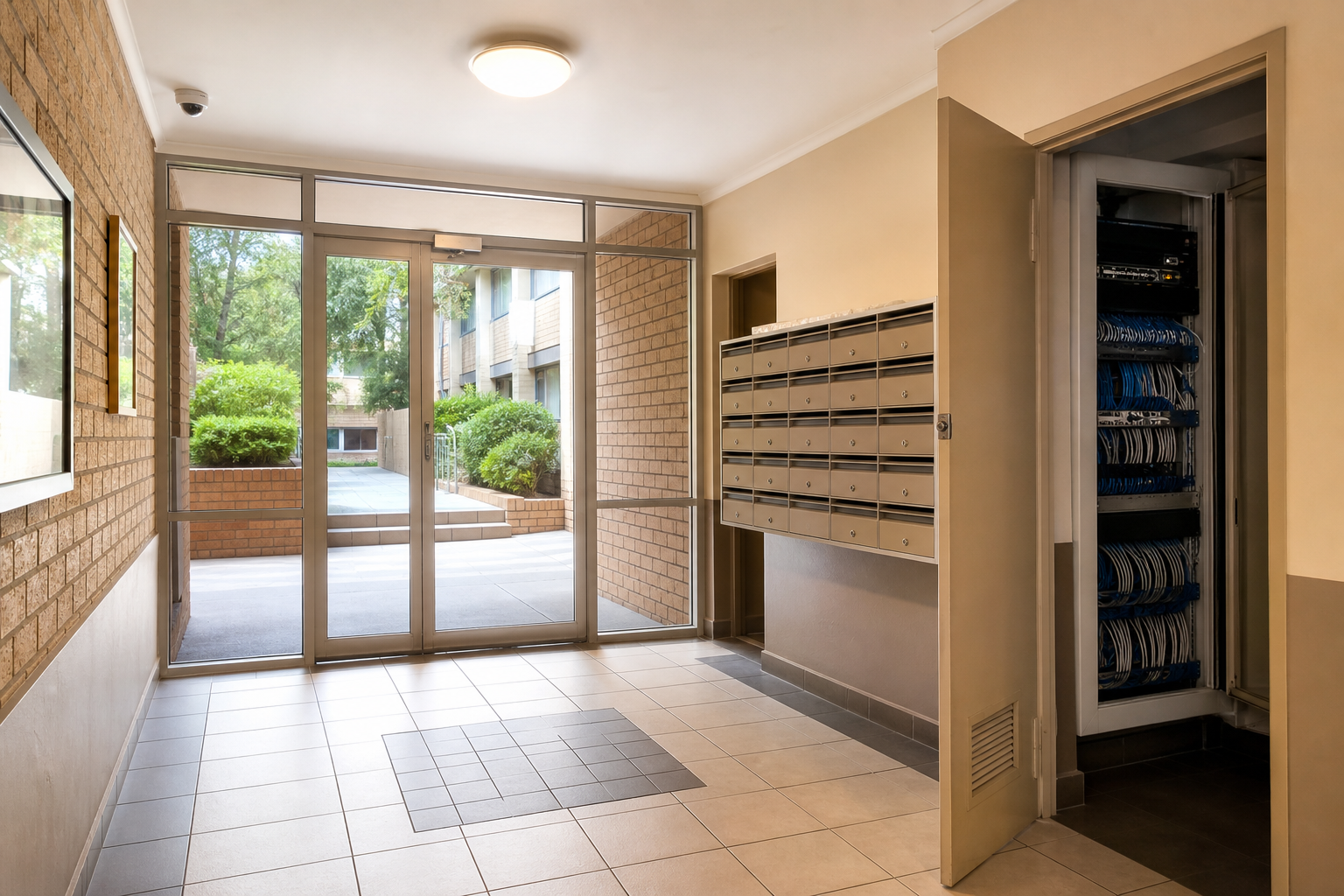 Strata apartment building entrance and foyer