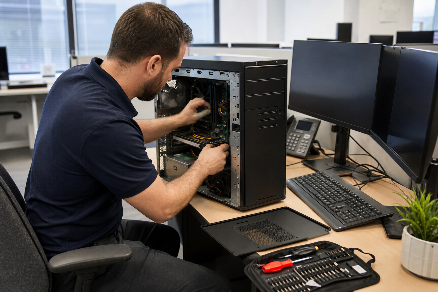 Business workstation repair support