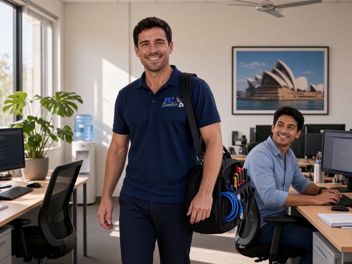 We come to you - a PC Scientist technician arriving at a workplace.